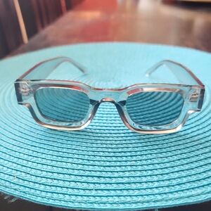 Transparent Grey Square Sunglasses